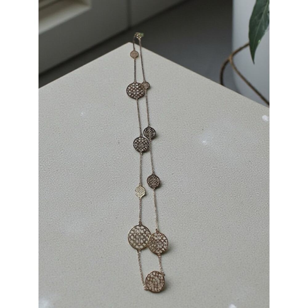 Coach Signature Gold Filigree Necklace, Bangle & Earring Jewelry Set - Picture 7 of 9